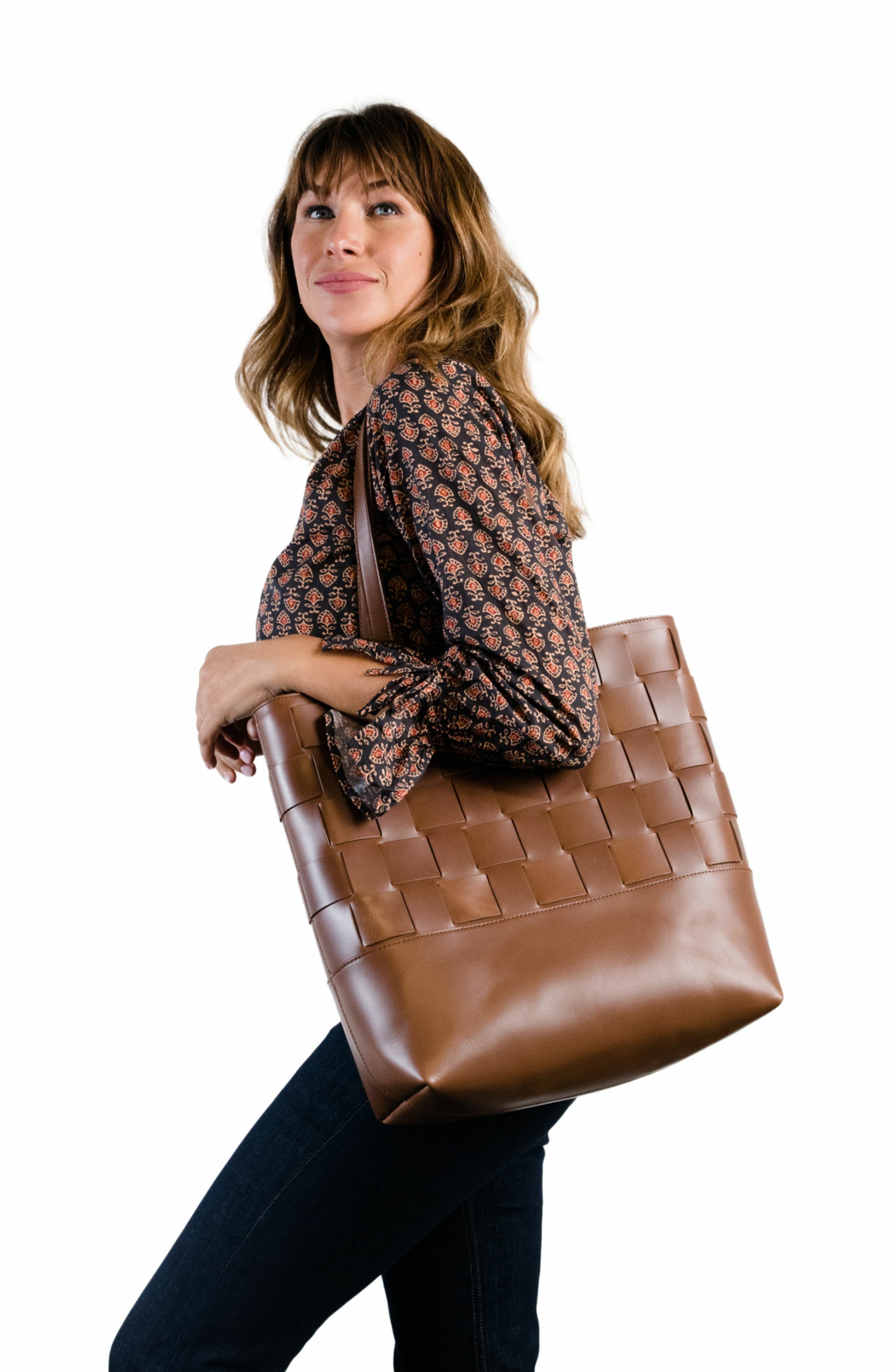 ABLE Mamuye Woven Tote, Alternate, color, Whiskey