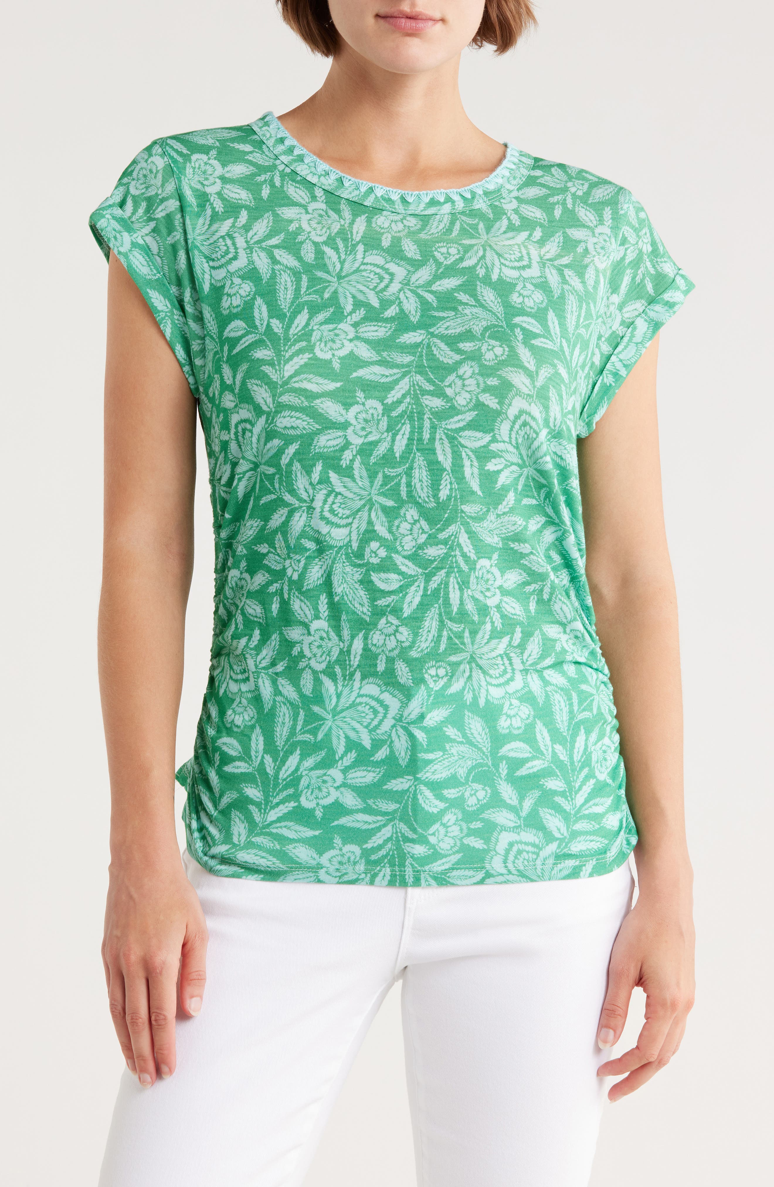 Democracy Cap Sleeve Ruched Top