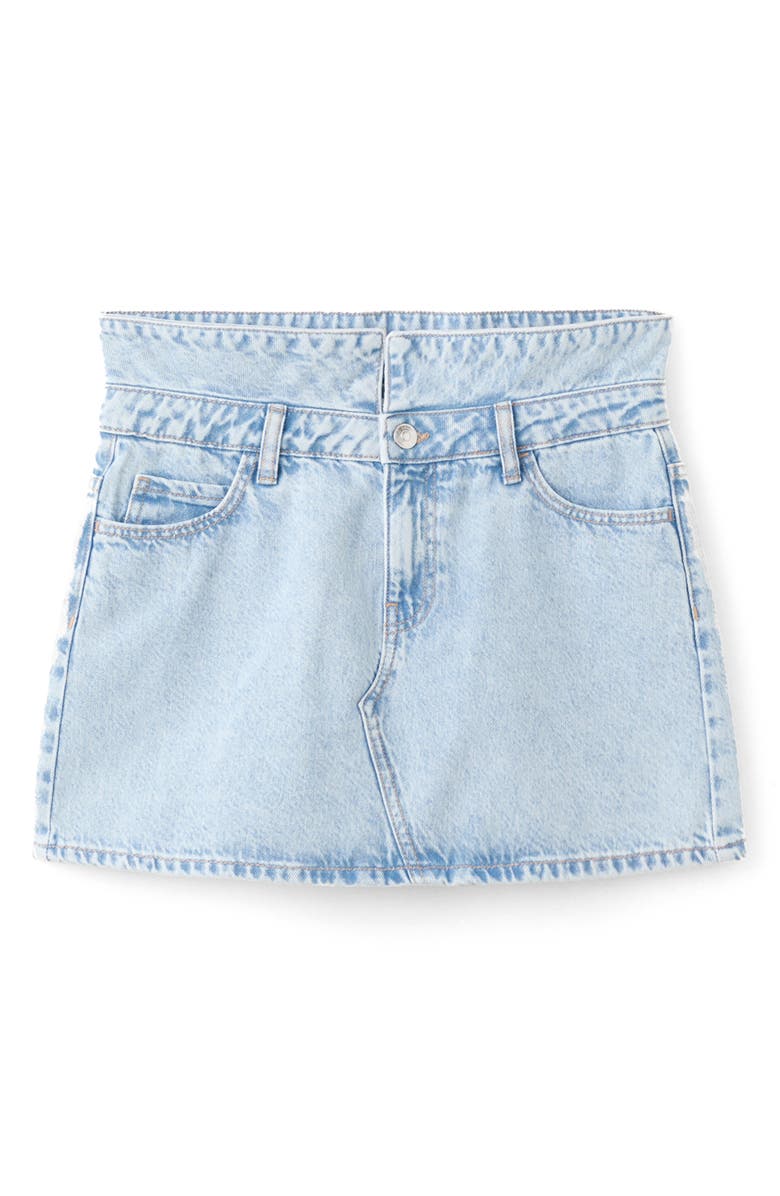 MANGO TEEN Denim Miniskirt, Alternate, color, Bleach Blue