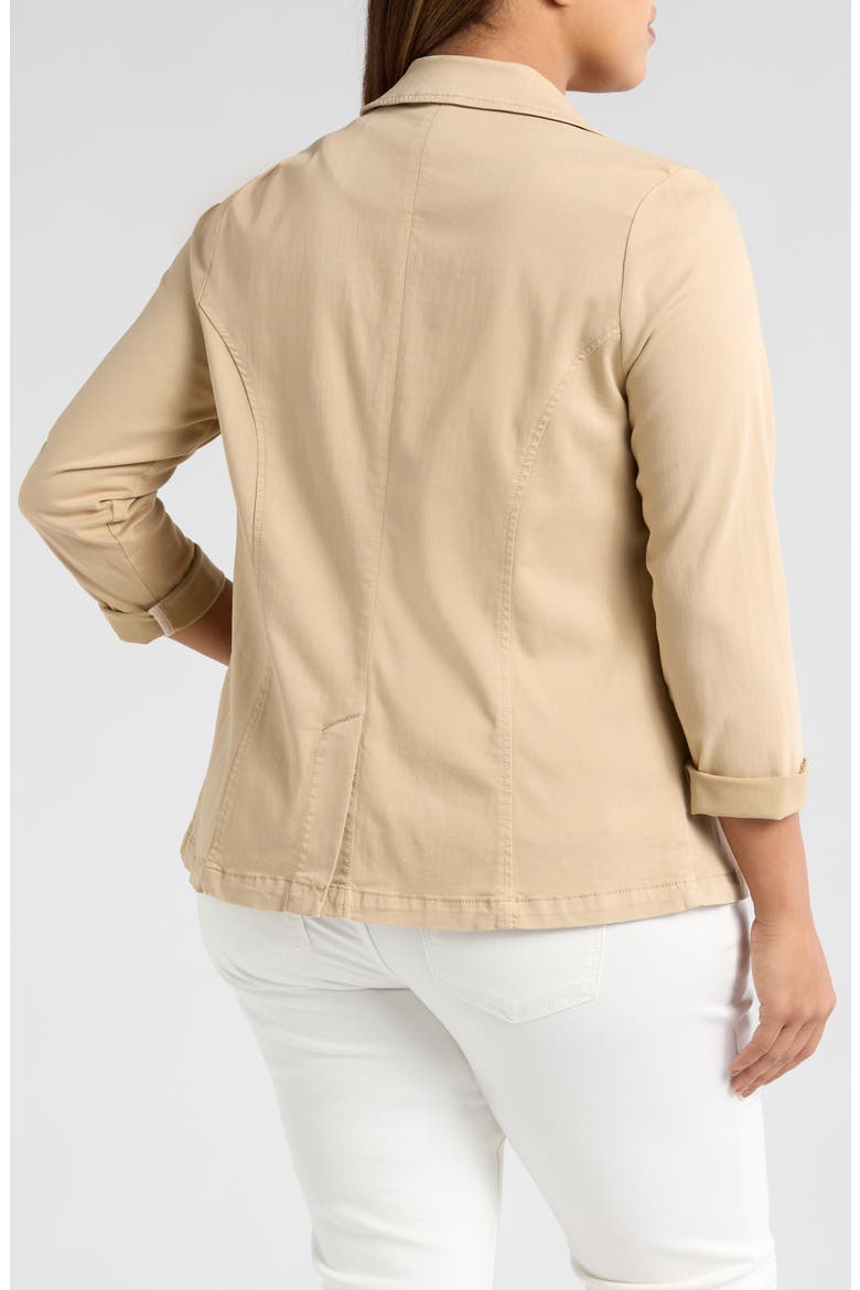 Fitted Open Front Twill Blazer, Alternate, color, CAPPUCCINO