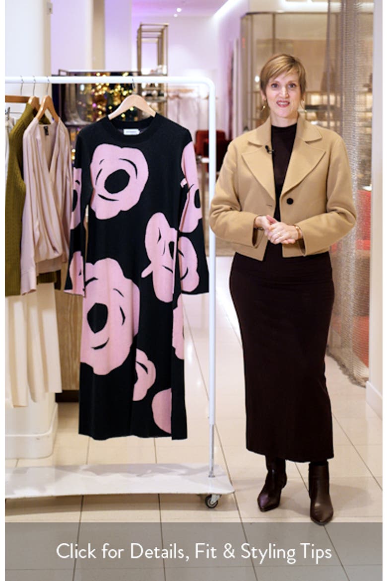 Leikkuu Tumma Floral Long Sleeve Sweater Dress (Women) | Nordstromrack