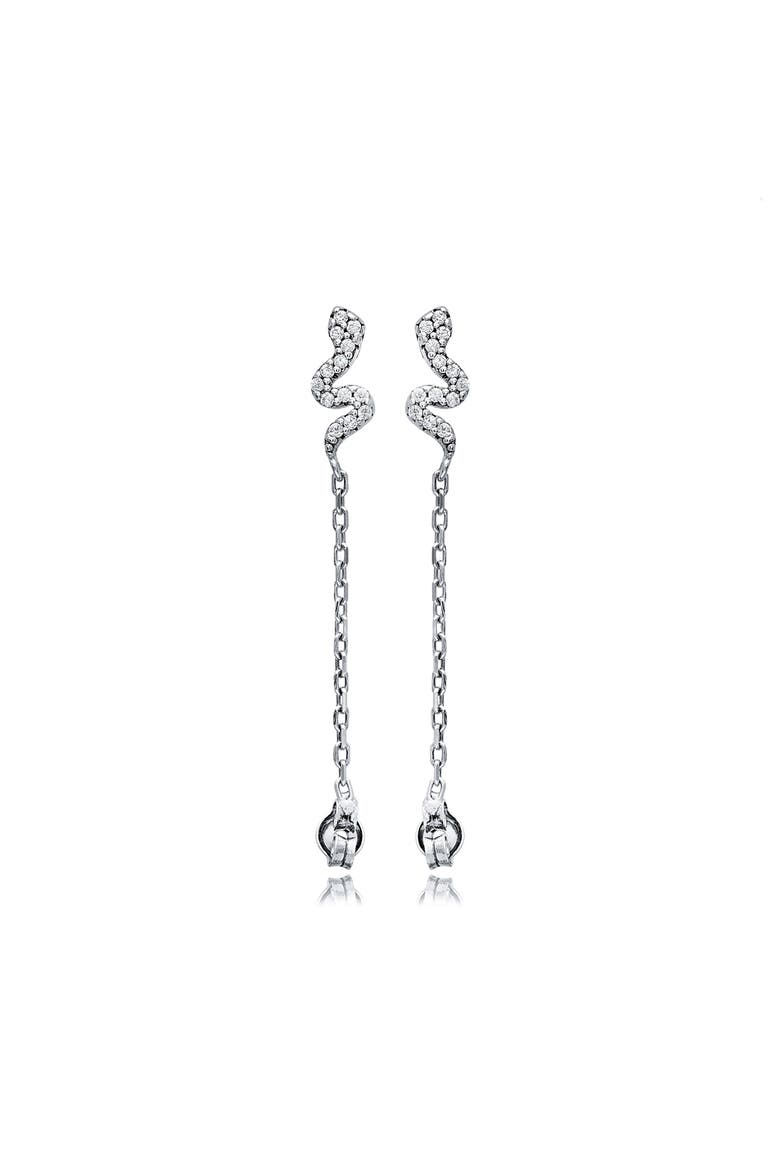 Snake Chain Earrings, Alternate, color, Silver