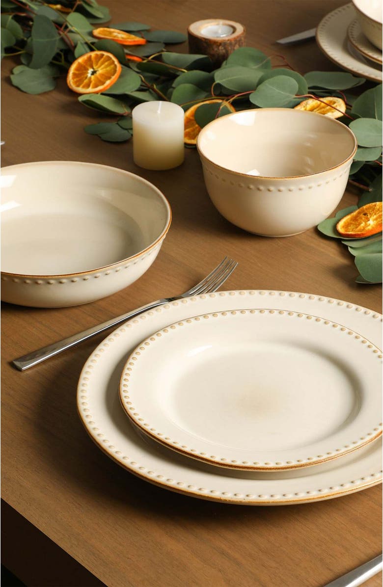 Stone Lain Comet Stoneware 12-Piece Dinnerware Set, Alternate, color, Cream