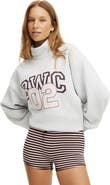 COTTON ON BODY Women's Active Plush Funnel Neck Sweatshirt