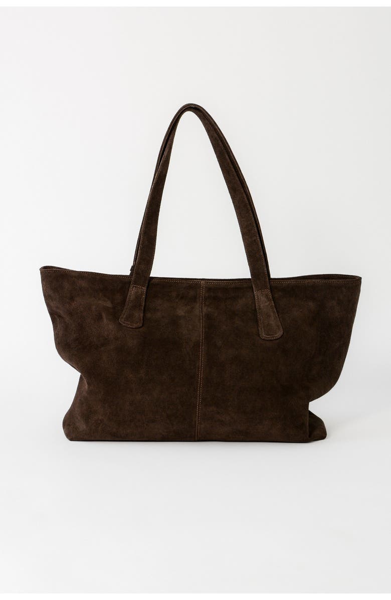 TAH Margot Carryall Tote, Main, color, Chocolate Suede
