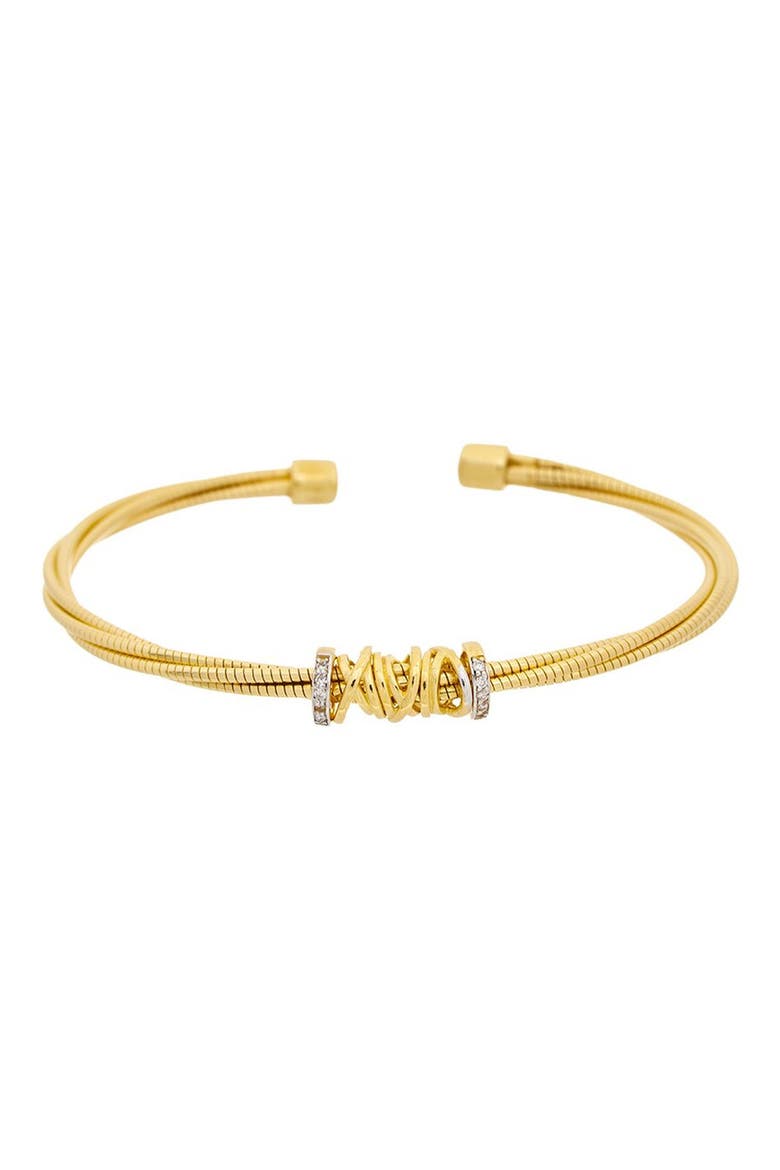 Diamond Accent Cuff Bangle, Main, color, YELLOW