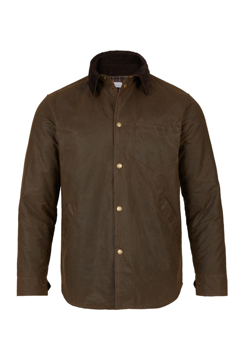 British Waxed Cotton Overshirt, Alternate, color, PEAT
