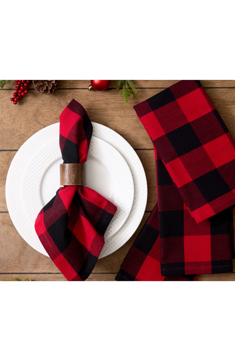 Design Imports Buffalo Check Set of 4 Napkins, Alternate, color, Buffalo Check