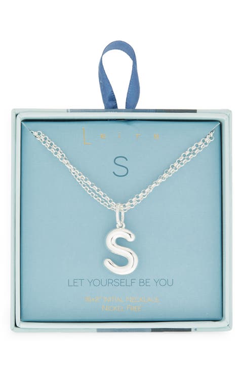 Lowercase Initial Bubble Pendant Necklace