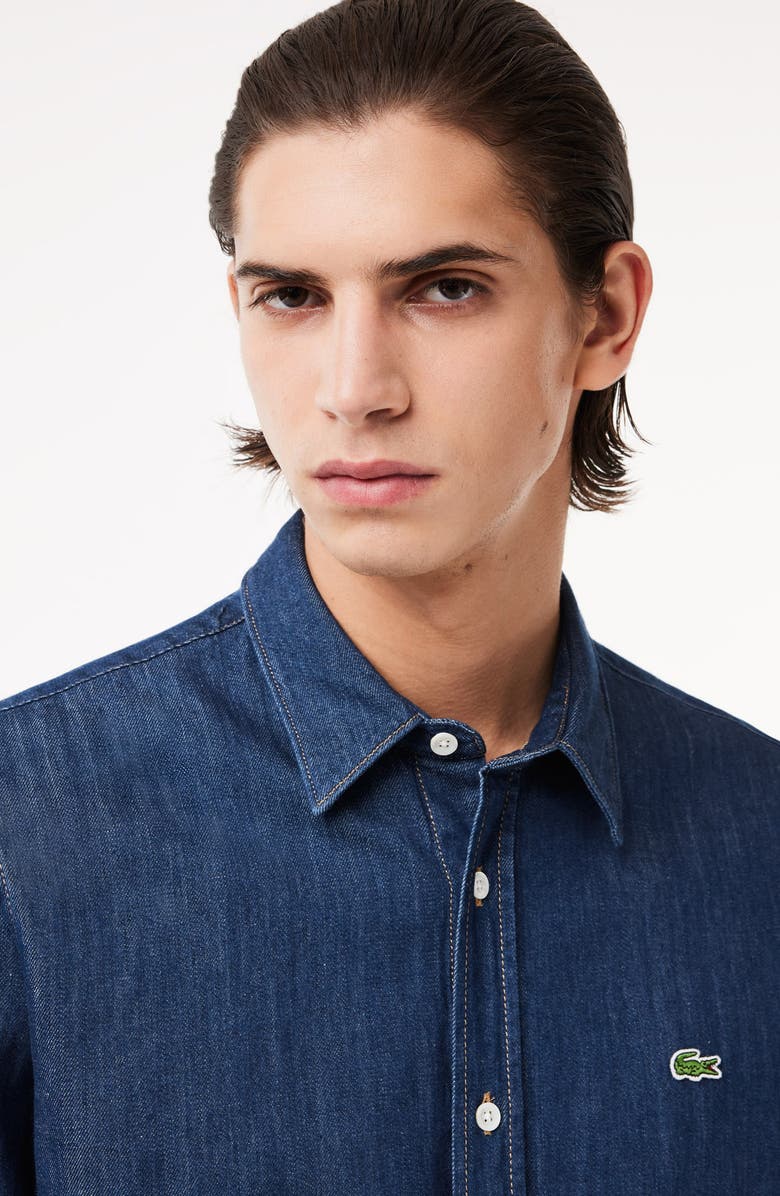 Lacoste Regular Fit Denim Button-Up Shirt, Alternate, color, 