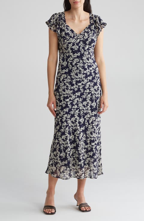 Floral Print V-Neck Maxi Dress