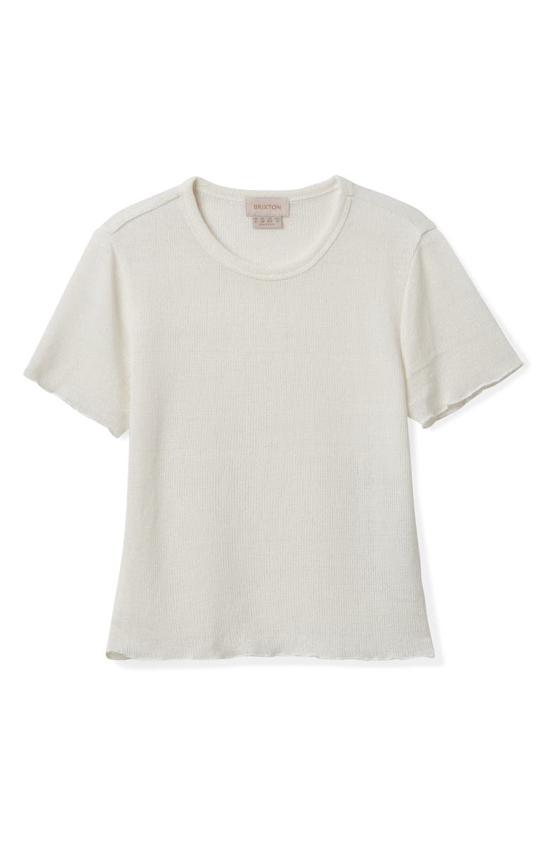 Brixton Semisheer Knit Short Sleeve Top, Alternate, color, Off White