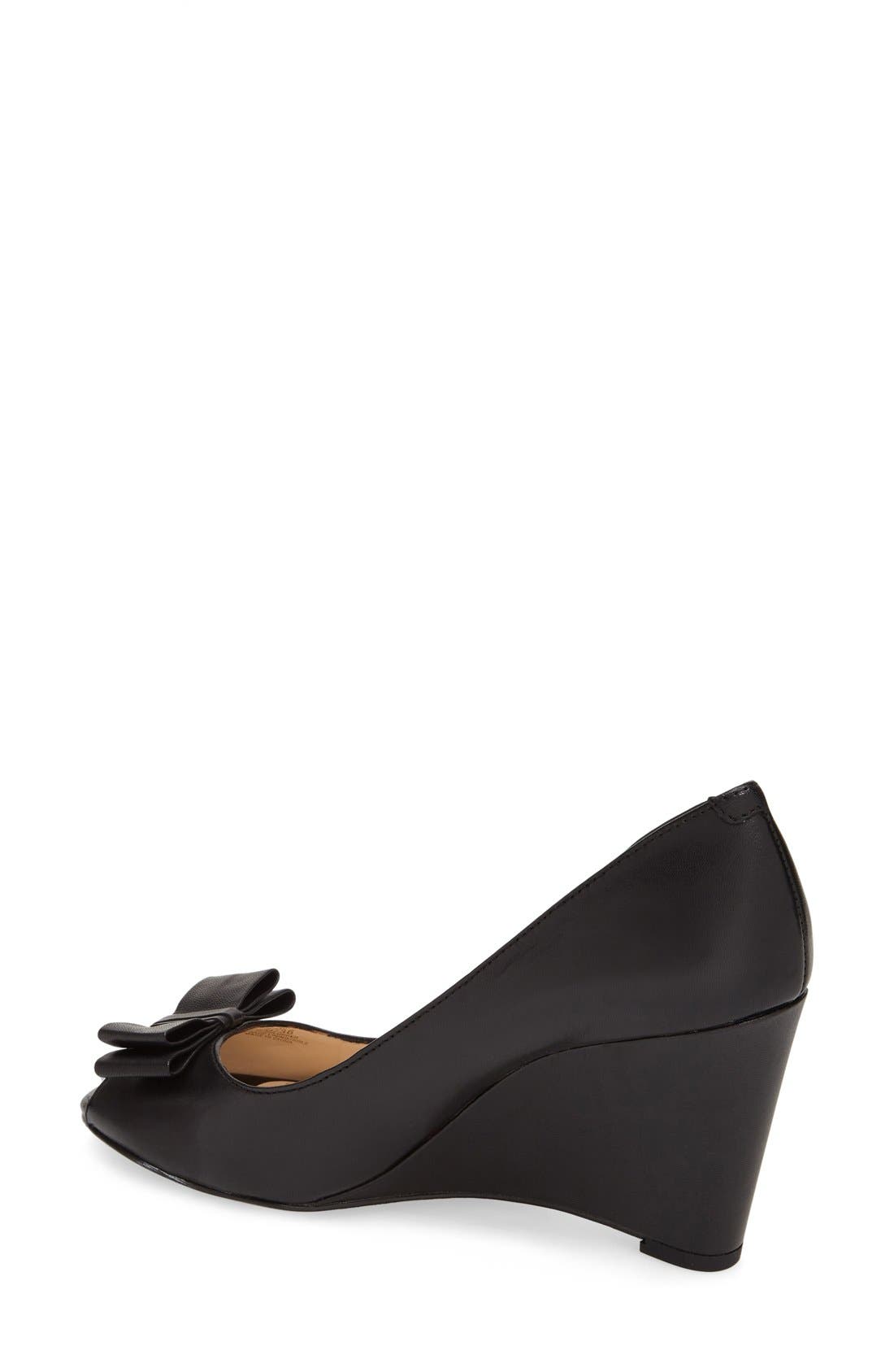 'Lyla' Wedge Sandal, Alternate, color, BLACK