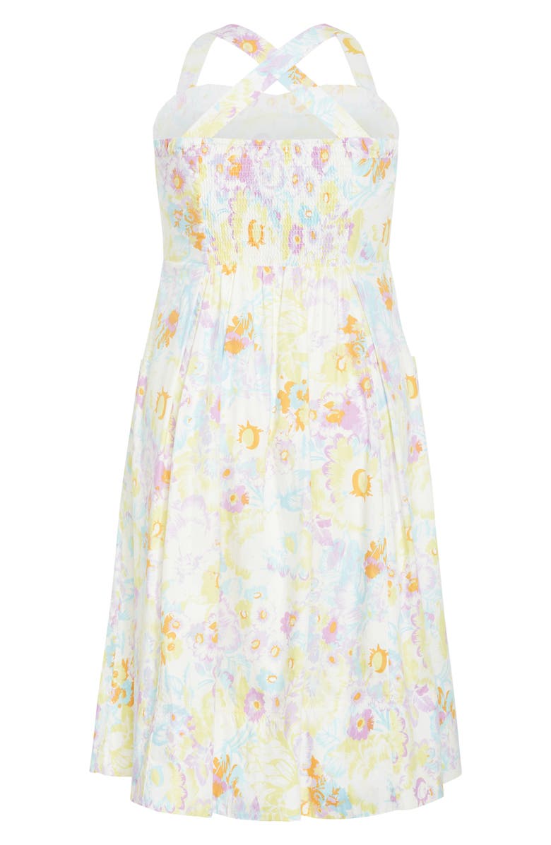 City Chic Luiza Floral Ruffle Trim Midi Dress, Alternate, color, 