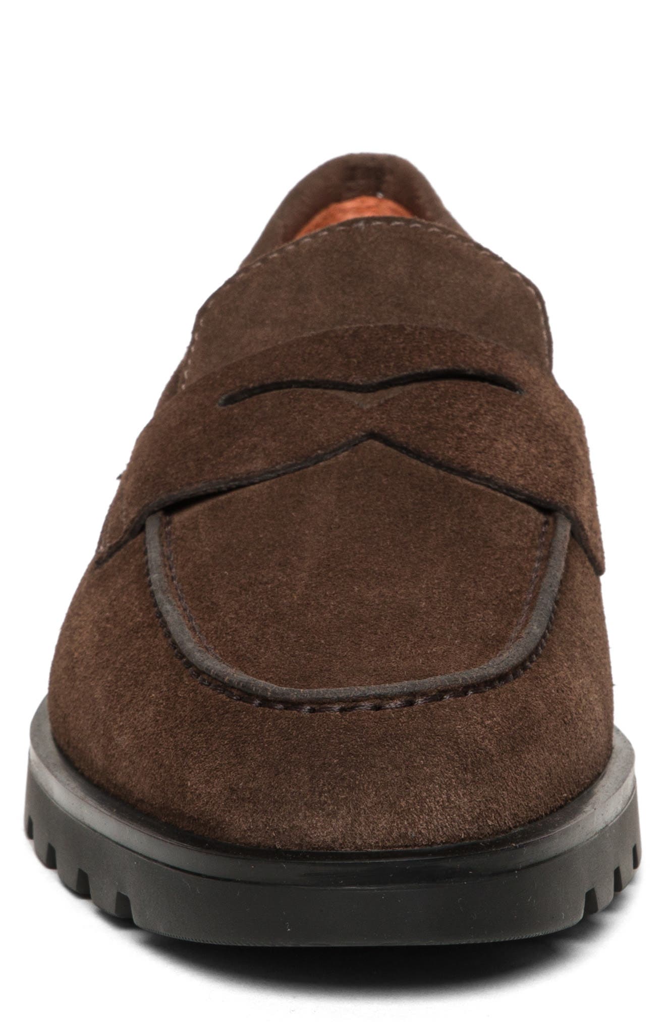 Santoni Rock Penny Loafer, Alternate, color, Dark Brown