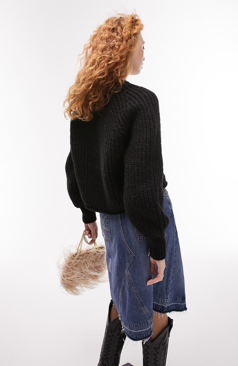 Topshop Rolled Hem Cardigan, Alternate, color, 
