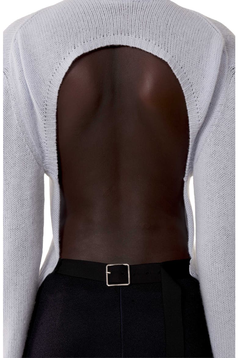 Open-Back Sweater In Cashmere, Alternate, color, Sky Blue
