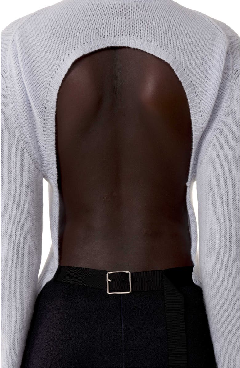 Lanvin Open-Back Sweater In Cashmere, Alternate, color, Sky Blue