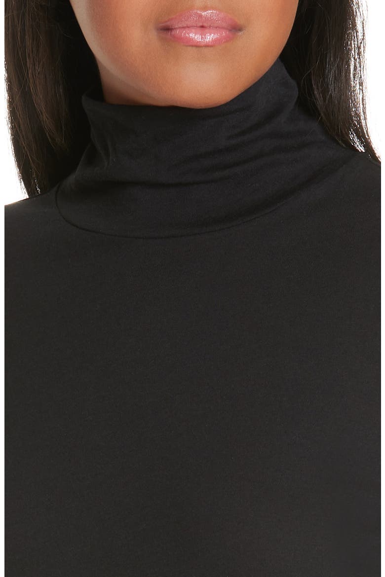 Pima Cotton Turtleneck, Alternate, color, BLACK