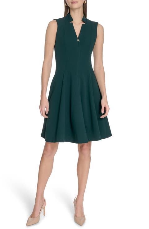 Zip Front A-Line Dress