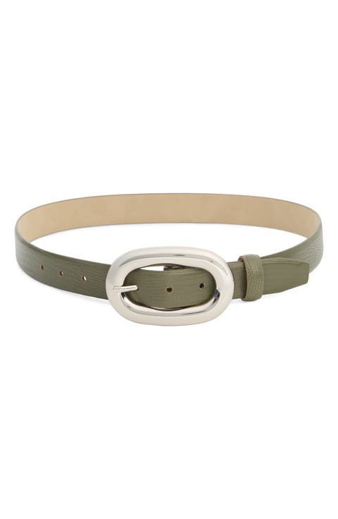 Lizard Embossed Faux Leather Belt
