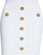 Balmain Button Detail Rib Sweater Skirt