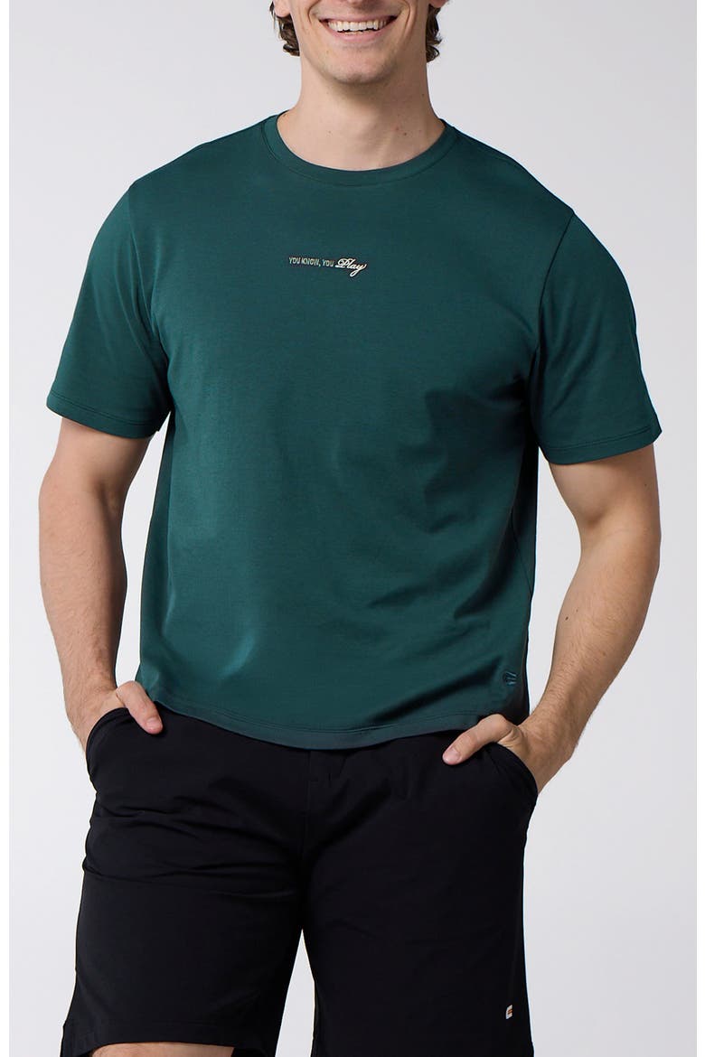 Centerline Active Lifestyle You Know You Play Tee, Main, color, Racing Green
