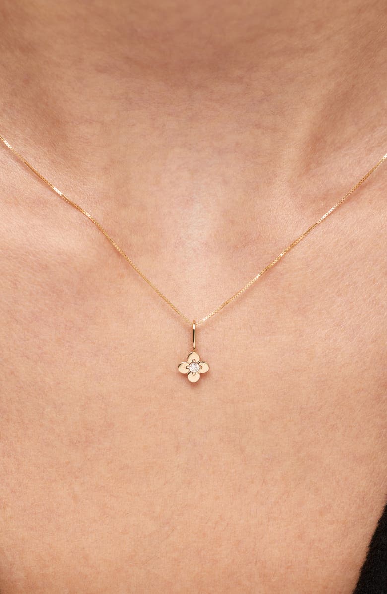 Ana Luisa Solid Yellow Gold - Flower Charm Necklace, Alternate, color, 