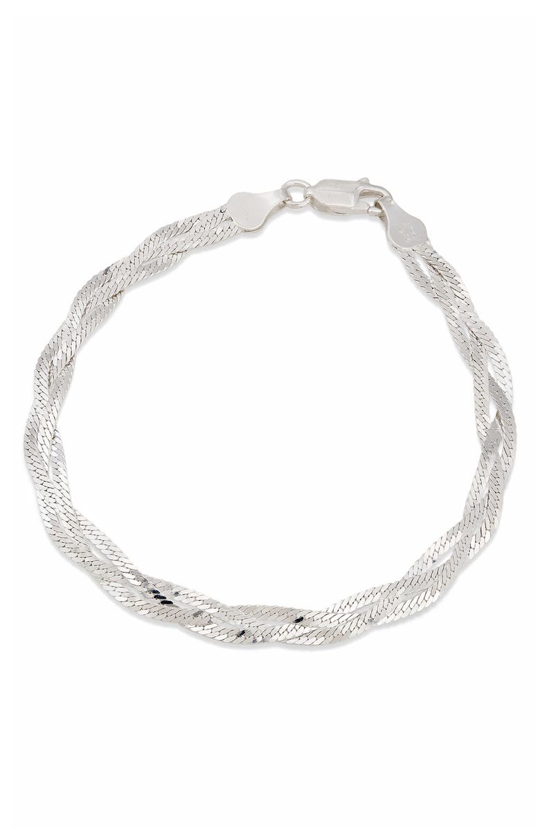 SAVVY CIE JEWELS Braided Chain Bracelet, Main, color, White