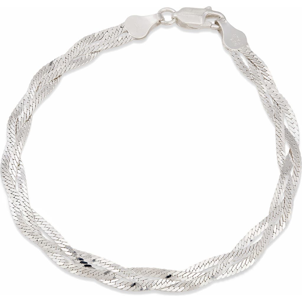 Savvy Cie Jewels Braided Chain Bracelet In Metallic