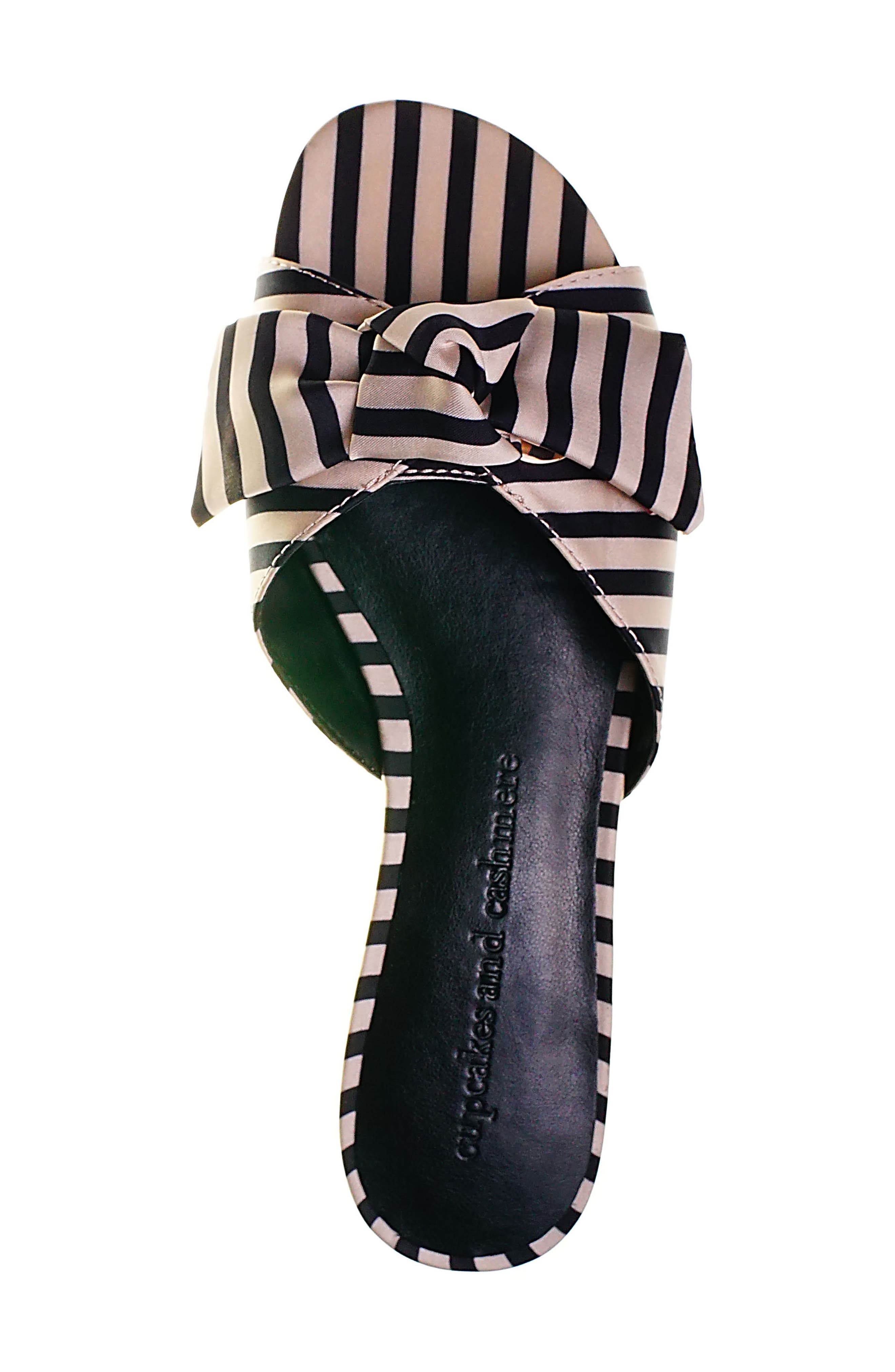 Yazia Sandal, Alternate, color, BLACK-CREAM FABRIC