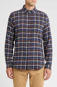 Ben Sherman Herringbone Plaid Flannel Button-Up Shirt