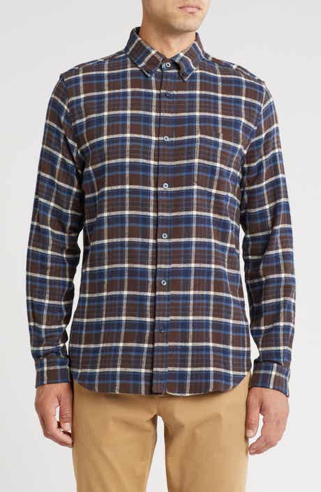 Ben Sherman Herringbone Plaid Flannel Button-Up Shirt