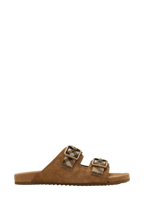 Check Suede Urchin Sandals