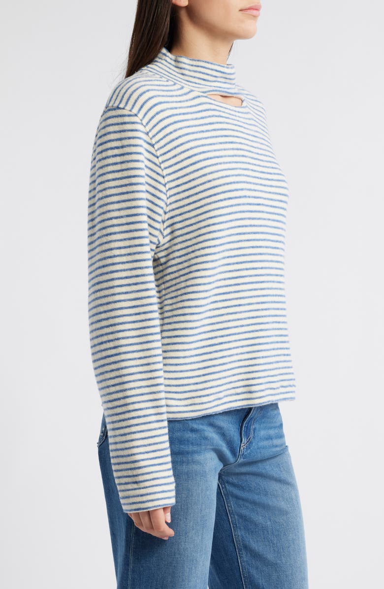 Nation LTD Delphine Stripe Cutout Cotton Knit Top, Alternate, color,