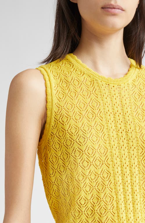 Doen Dôen Lea Pointelle Sweater Vest In Yellow