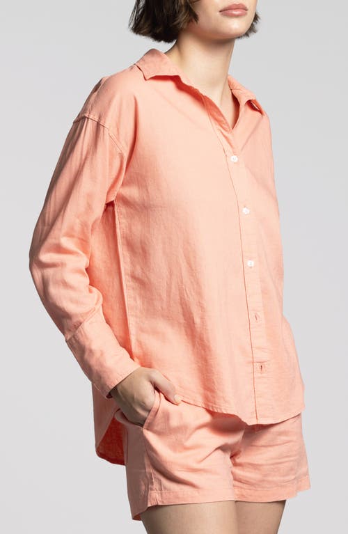 Weekend Los Angeles Maxime Linen Blend Button-up Shirt In Muted Clay