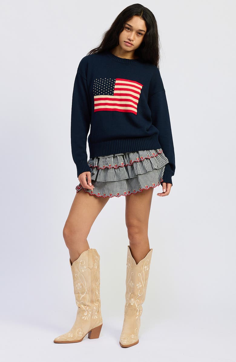 JACQUIE THE LABEL Coco Sweater, Alternate, color, Navy Red