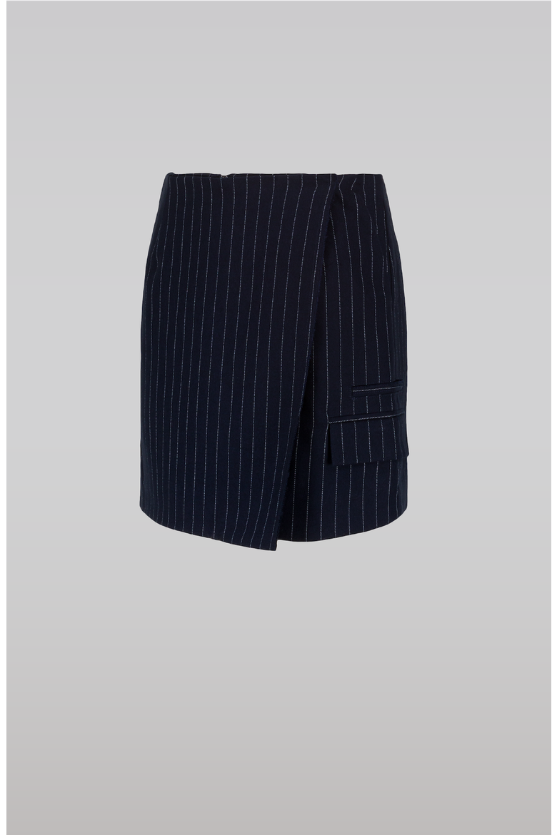 Navy Pinstripe Skirt, Alternate, color, Navy