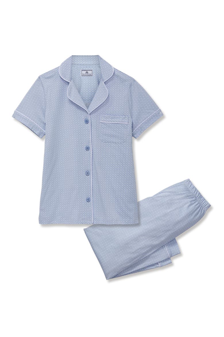 Classic Lightweight Pima Cotton Crop Pajamas, Alternate, color, BLUE