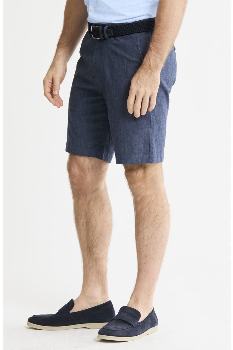 Stretch Chambray Shorts, Alternate, color, NAVY