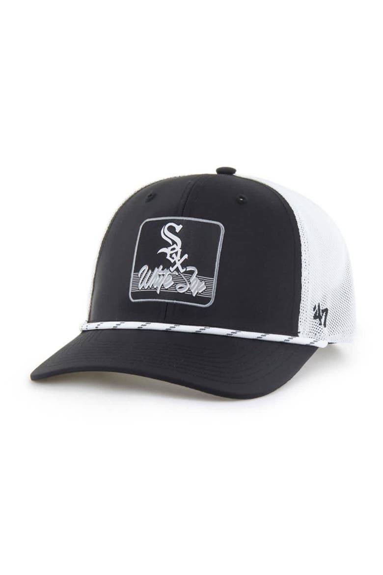 Men's '47 Black/White Chicago White Sox Scratch Adjustable Trucker Hat, Main, color, Black