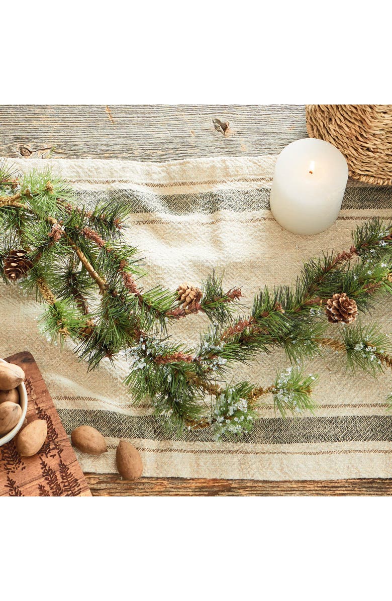 tag Icy Pine Garland with Pinecones for Christmas Home Decor, Alternate, color, Green