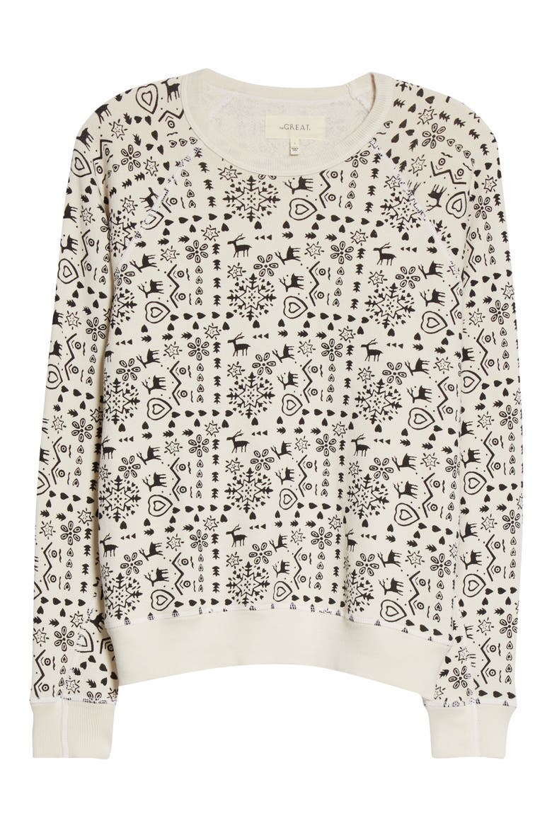 The College Sweatshirt, Alternate, color, WASHED WHITE FOLK PRINT