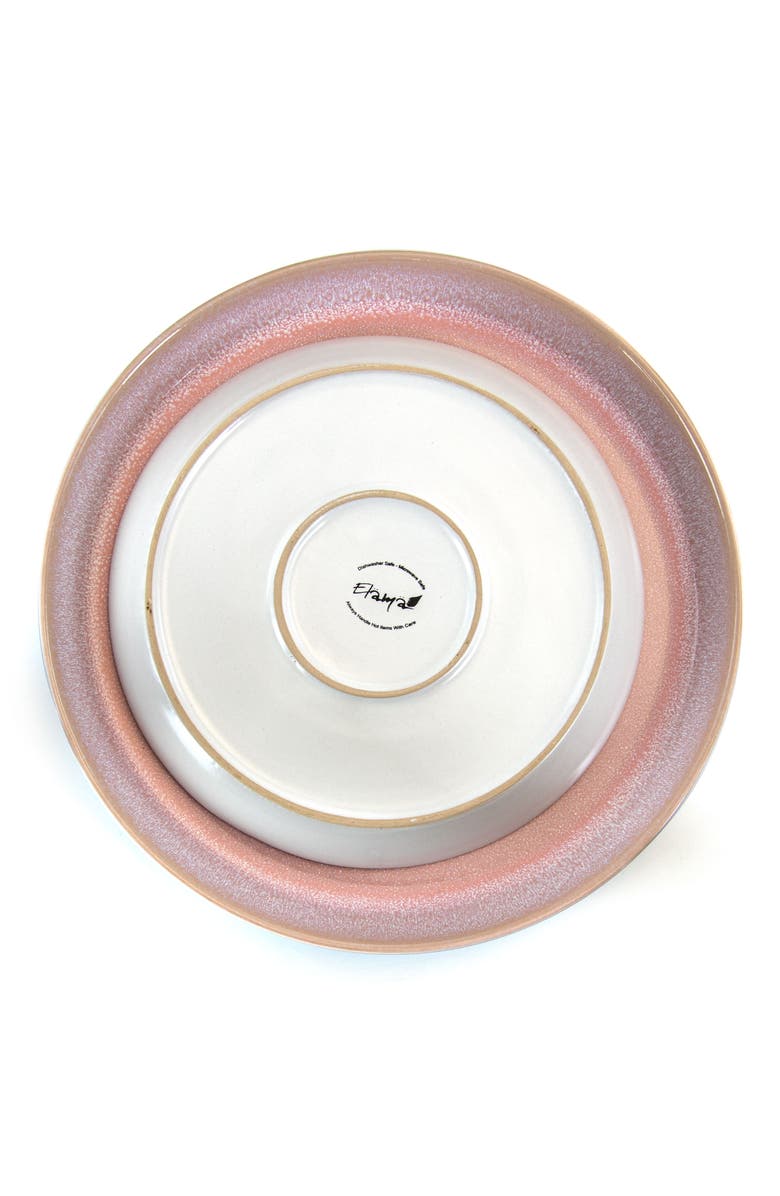 Elama Mocha Muave 16 Piece Luxurious Stoneware Dinnerware with Complete Setting for 4, Alternate, color, Purple