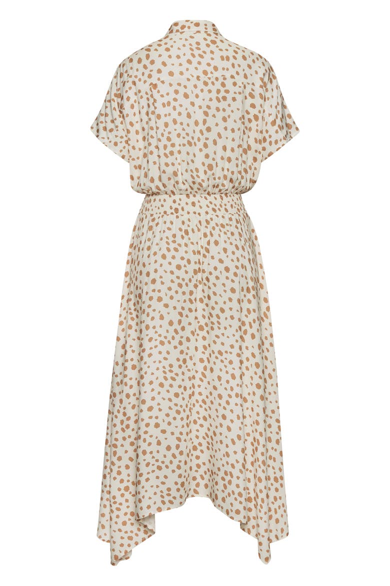 Printed Shirt Collar Dress, Alternate, color, Ivory & Taupe