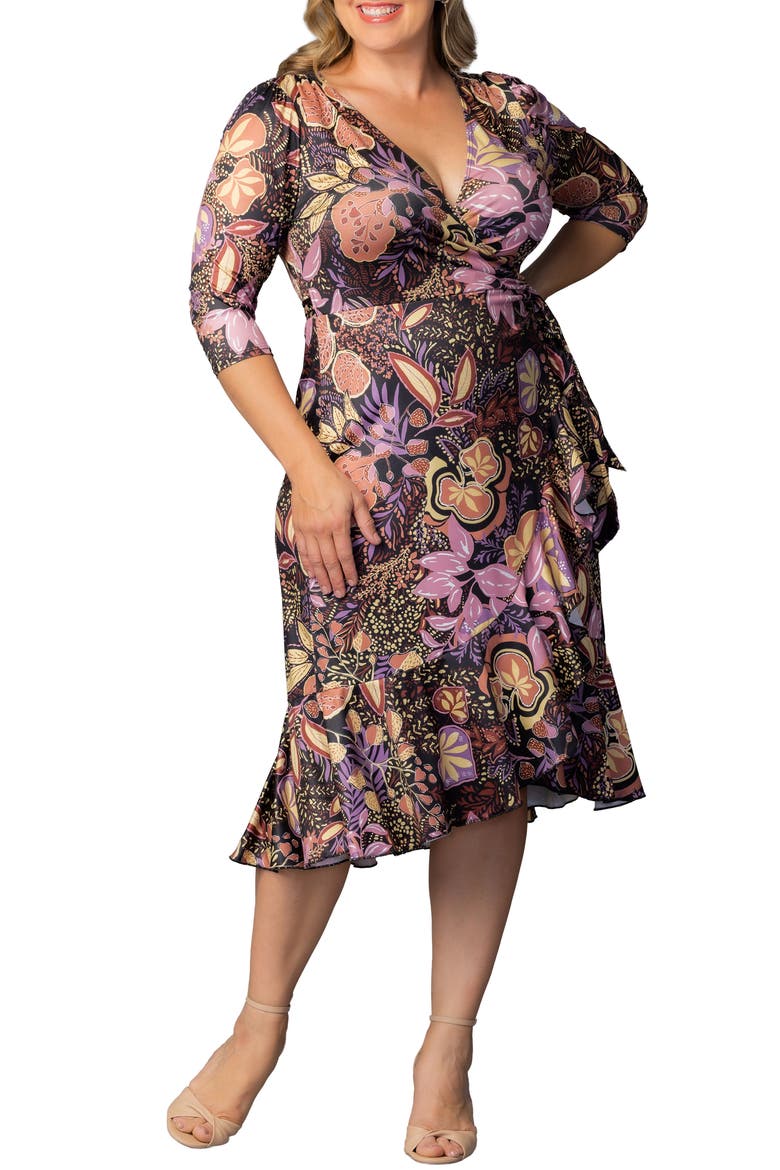 Flirty Flounce Wrap Dress, Main, color, WONDERLAND