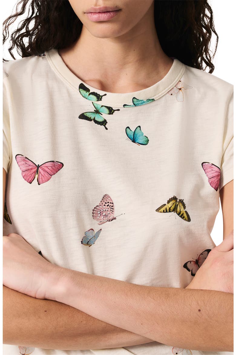 Ozzy Butterfly Print Cotton Blend T-Shirt, Alternate, color, IVORY MULTI