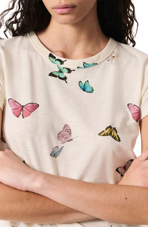 Rag & Bone Ozzy Allover Butterfly Tee In Ivory Multi