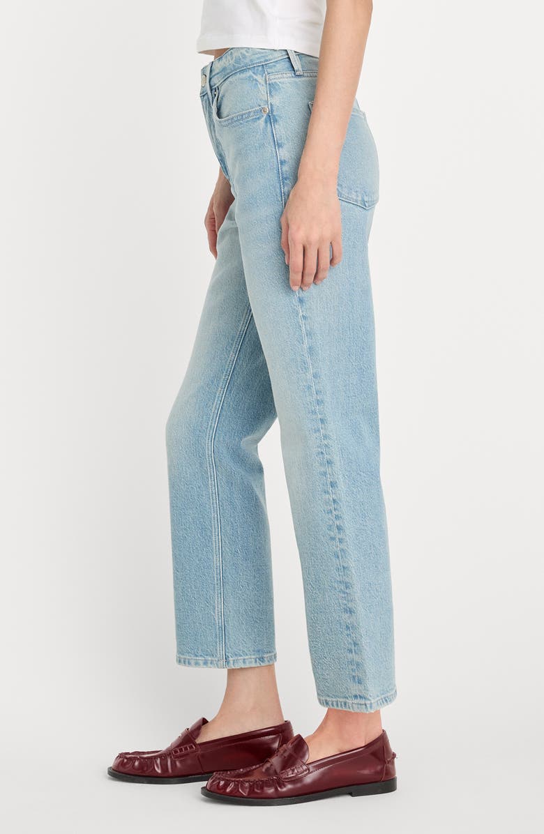 Good American Good Icon High Waist Ankle Straight Leg Jeans, Alternate, color, Indigo1137